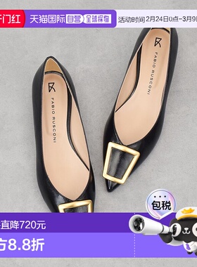 日本直邮FABIO RUSCONI 尖头搭扣高跟鞋 女鞋 FA933BW021461黑色