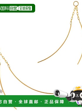 日本直邮wisp耳钉女士10K金金耳线金色时尚休闲潮流百搭宝石耳环