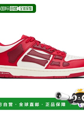 1h可退 香港直邮AMIRI 男士 红色 & 白色 Skel Top Low 运动鞋 AM