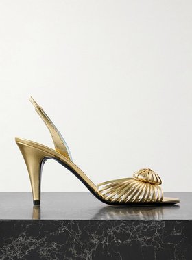 潮奢 Valentino 华伦天奴 女士 ROYAL 金色皮质凉鞋 7W2S0LU8RUR