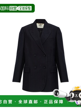 香港直邮FENDI 女士西服 FJ7685AW7IF0QG3 SS2026 黑色 Pinstripe
