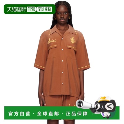 1h可退 香港直邮潮奢 AMIRI 女士 橙色 Saturday Night Camp 衬衫
