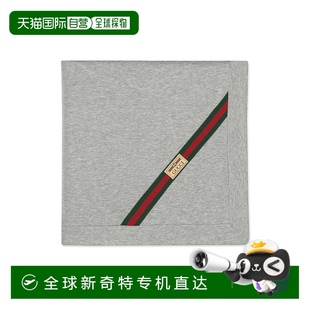 香港直邮潮奢 古驰 1h可退 Gucci 77401 婴儿 饰织带棉质盖毯童装