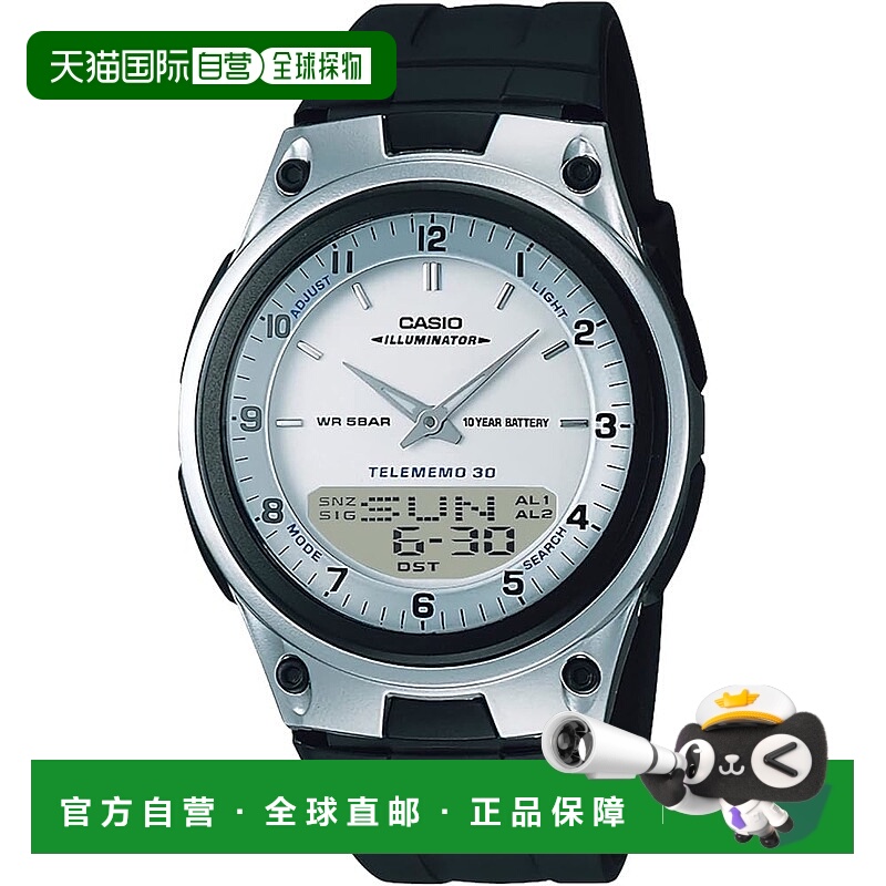 【日本直邮】Casio卡西欧 手表 男款 指针表 黑色 AW-80防水