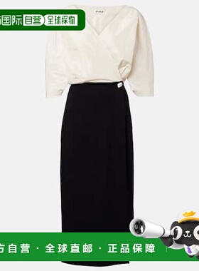 1h可退 香港直邮潮奢 Staud 女士 Orion 缠绕式连衣裙 white白色