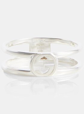 潮奢 Gucci 古驰 女士 双G扣纯银戒指 000919