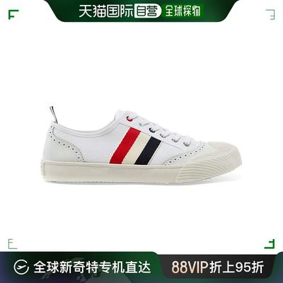 香港直邮THOM BROWNE 汤姆 布朗 男士白色棉质运动鞋 MFD140A-015