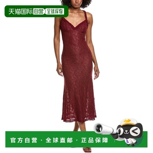 Lace Stretch Midi Dress 美国奥莱直发 自营Bardot red Alegra