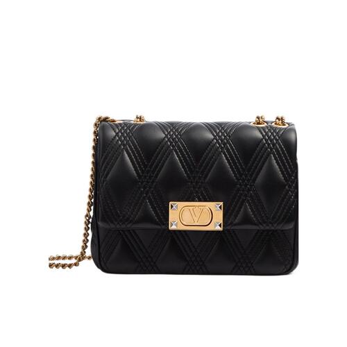 VALENTINO 女士斜挎包 WB0R07XCA0NO AW2024 黑色 中号徽标单肩包