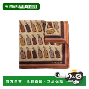 香港直邮COACH 女士围巾 29CAZ300TAM CO 棕色 Silk scarf
