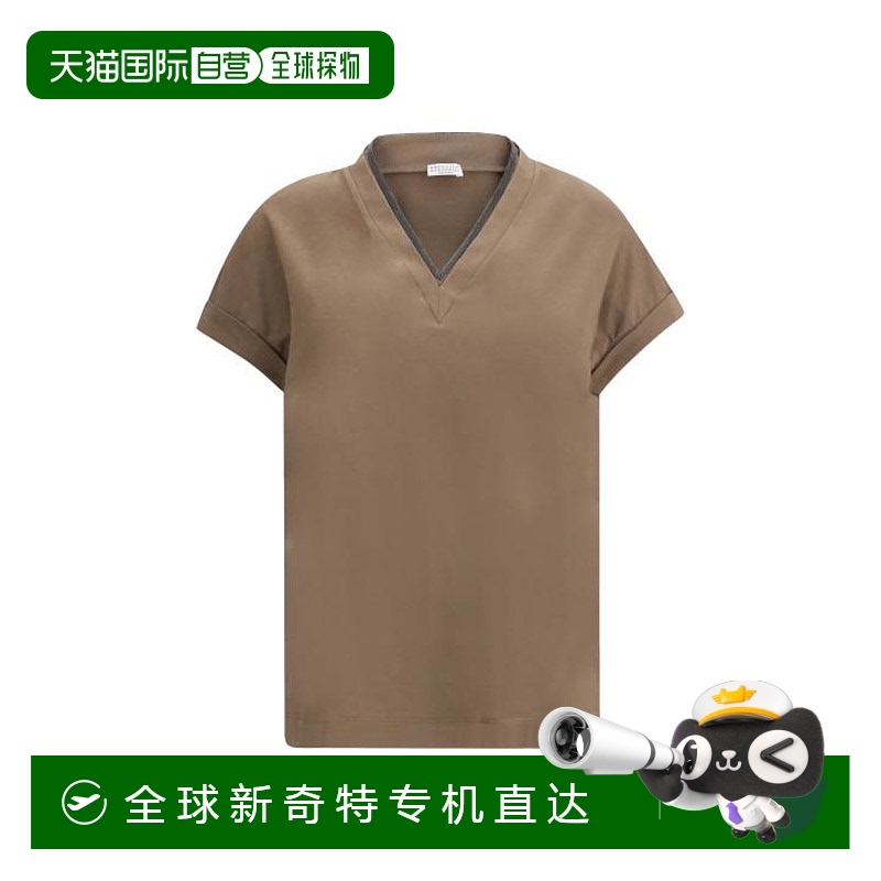 韩国直邮BRUNELLO CUCINELLI25SS短袖T恤女M0T18BD222 C8705BROWN