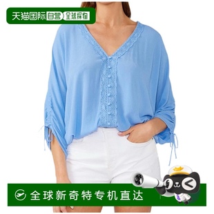 lovestitch坦桑尼亚V领上衣蓝色 自营 美国奥莱直发