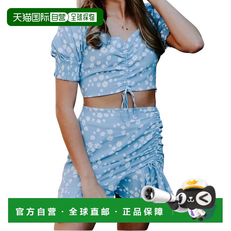 自营 by togetherDaisy Girl Top In Sky Blue - sky blue 美国奥