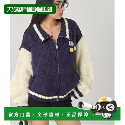 日本直邮WHO'S WHO gallery 女装 针织棒球外套 半拉链设计 百搭