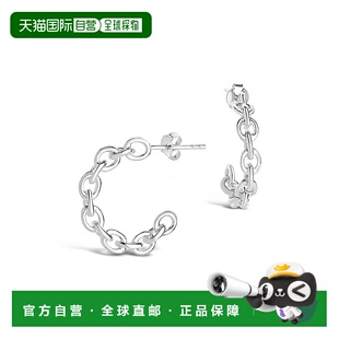 sterling foreverSterling Silver Delicate Chain Hoop Earrings