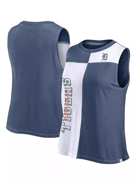 美国直邮Fanatics 女士海军蓝 白色底特律老虎队撞色背心