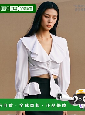 香港直邮BALMAIN 女士衬衫 EF1HU296CB020FA SS2025 白色 Short S