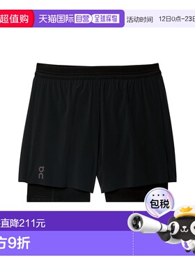 日潮跑腿ON昂跑 男士 5 Performance 2/1 运动短裤 Black XS 1mf1