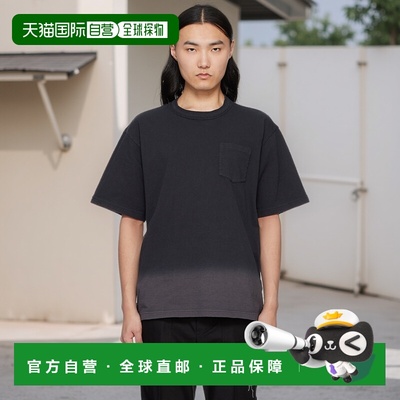 香港直邮Sacai 男士 黑色 Garment Dye Cotton Jersey T 恤 25036