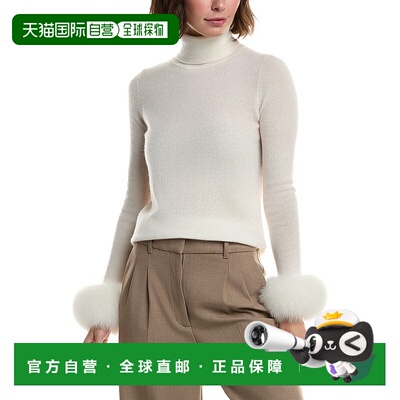 自营sofiacashmere Turtleneck Cashmere Sweater - white 美国奥