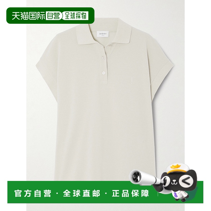 1h可退 香港直邮Saint Laurent 圣罗兰 女士 蝙蝠袖Polo衫 824091