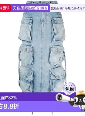 1h可退 香港直邮The Attico 女士 多口袋牛仔半身裙 241WCS189D07