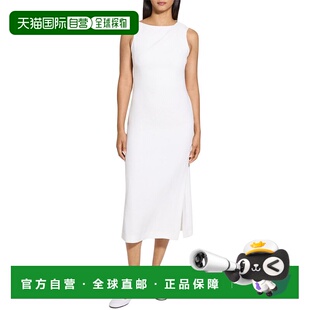 自营Theory Linen-Blend Tank Dress - white 美国奥莱直发