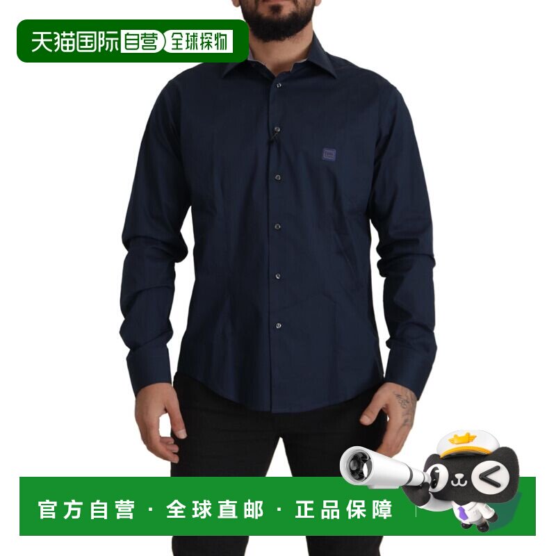 自营Roberto Cavalli Cotton Dress Formal Men's Shirt - blue图片