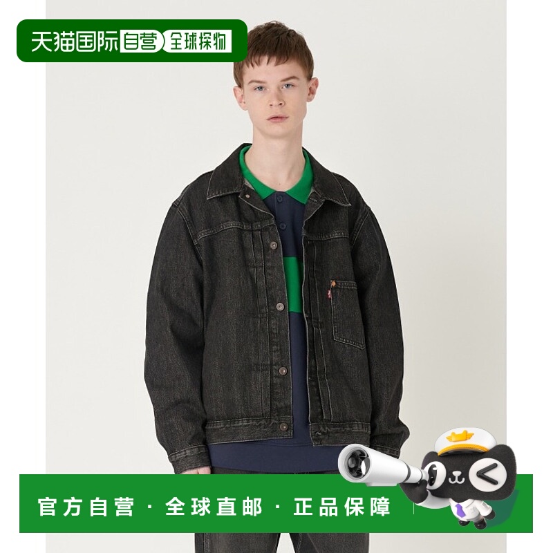 1h可退 日本直邮Levi's 男士复古风格TYPE I 牛仔夹克 黑色石洗款