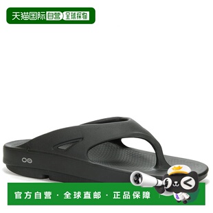 Black Toe Flip Round Slip Men Flops OOriginal 自营Oofos