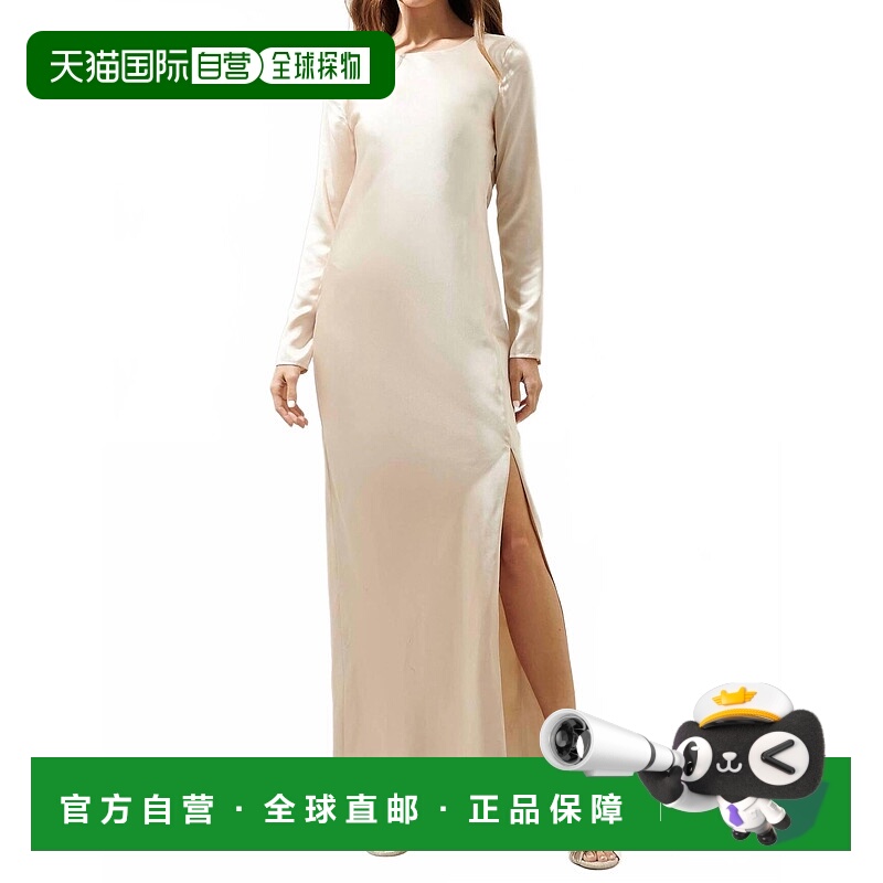 自营sugarlipsRomantic Spotlight Open Back Satin Dress In Cha