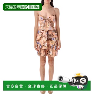 1h可退 香港直邮ZIMMERMANN 女士 COCO 蝴蝶结前襟迷你连衣裙 349