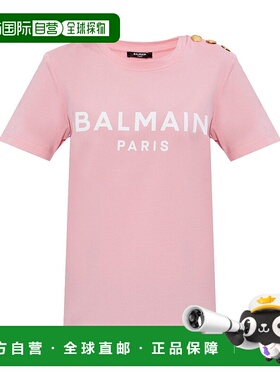 香港直邮BALMAIN 女士T恤 BF1EF005BB02OLA SS2025粉红色女装