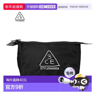 韩国直邮3CE 三熹玉 黑色LOGO小型化妆包新款