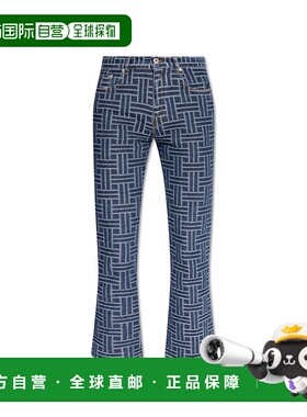 香港直邮KENZO 女士牛仔裤 FE62DP2296J3DS AW2024 蓝色 图案牛仔