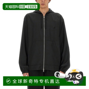 美國奧萊 自營givenchy寬松版 型黑色拉鏈連帽運(yùn)動(dòng)衫 黑色 直發(fā)