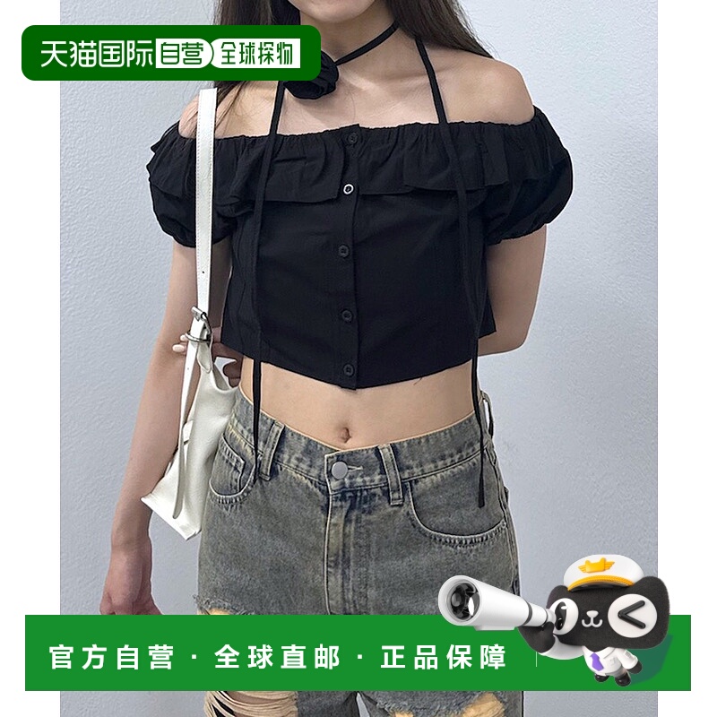 1h可退 日本直邮mline 女士玫瑰领饰衬衫 MLZ1052104A0009