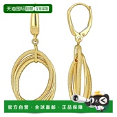 mimi 耳环 自营 max10K 金杠杆开口三重椭圆形吊式 黄色 美国