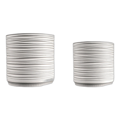 jonathan yFlo MidCentury 现代室内波纹环保 3D 印花花盆带排水/