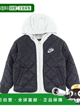 日本直邮Nike NKN FLEECE HOODED QUILT JACKET 儿童夹克外套耐克