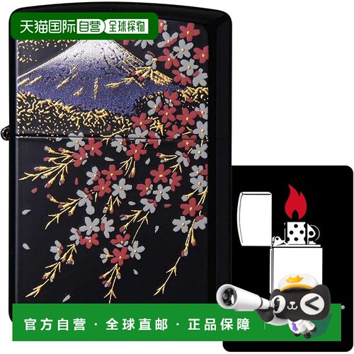 【日本直邮】Zippo 纯金莳绘富士樱和风打火机 2LA-FUJISAKURA