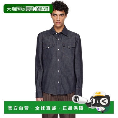 1h可退 香港直邮A.P.C. 男士 海军蓝 Western 牛仔衬衫 COHOJH126