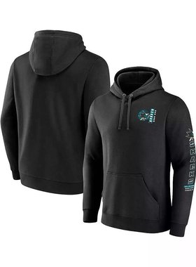 美国直邮Fanatics 男士黑色圣何塞鲨鱼队 Revolution 连帽衫 卫衣