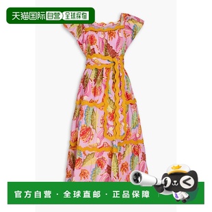 香港直邮潮奢 印花棉质中长连衣裙 FARM 女士 303122L RIO 1h可退