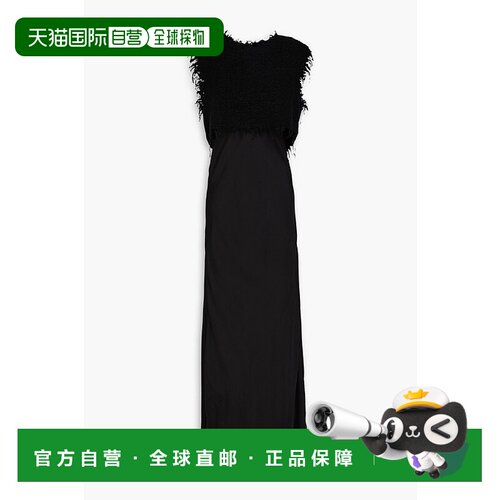 1h可退 香港直邮Jil Sander 吉尔 桑达 女士 磨破层叠感花呢缎面