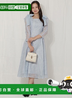 1h可退 日本直邮WILLSELECTION 女士花卉刺绣肩部蝴蝶结长袖连衣