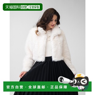 Faux Cropped Fur Jacket 美国 自营adrienne cream landauOpal