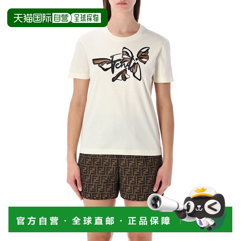 1h可退 香港直邮FENDI 女士T恤 FS7254AW8QF08QQ SS2026 白色 短T