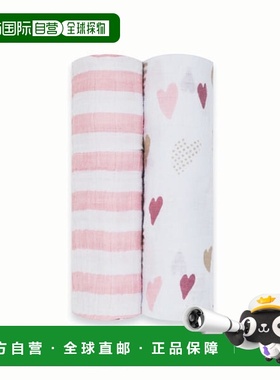 1h可退 日本直邮aden + anais 儿童全棉莫斯林材质包裹巾2件套装