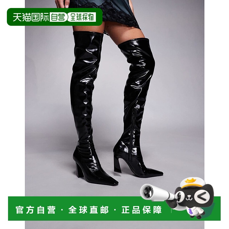 1h可退 香港直邮潮奢 ASOS 女士 Keeper chisel 设计鞋头及膝靴子
